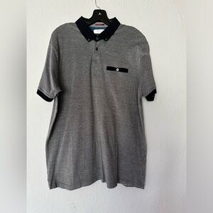 Denim & Flower Blue & Grey color Men’s Polo Shirt Size XL